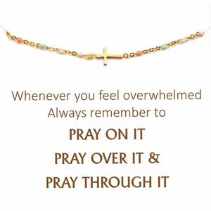 Gold Cross Bracelet Multicolor with message card